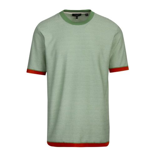 Mens Pale Green Camoff Striped Ribstart S/s T Shirt 88408 by Ted Baker from Hurleys