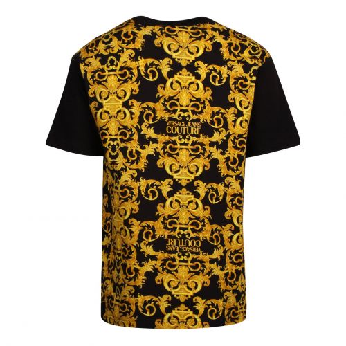 Mens Black Baroque Contrast Regular Fit S/s T Shirt 85011 by Versace Jeans Couture from Hurleys