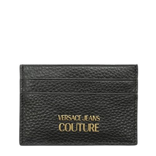 Mens Black Metal Logo Grain Cardholder 110789 by Versace Jeans Couture from Hurleys