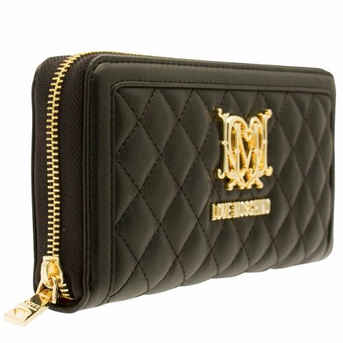 Womens Black Quilted Logo Purse 72812 by Love Moschino from Hurleys