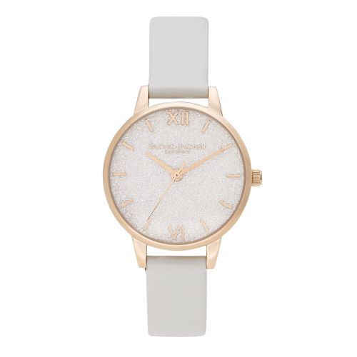Womens Blush & Pale Gold Glitter Dial Vegan Strap Watch 49168 by Olivia Burton from Hurleys