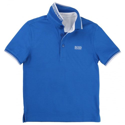 Boys Turquoise Basic Branded S/s Polo Shirt 65414 by BOSS from Hurleys