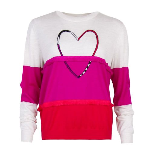Womens Cream/Pink Tassle Heart Knitted Jumper 27500 by PS Paul Smith from Hurleys