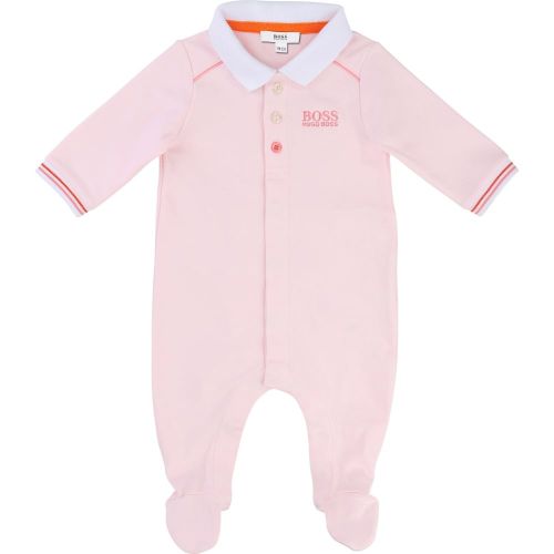 Baby Pink L/s Romper 7378 by BOSS from Hurleys