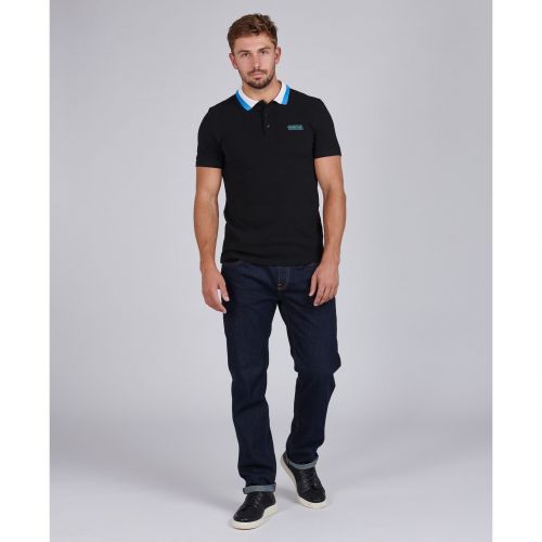 Mens Black Ampere S/s Polo Shirt 85371 by Barbour International from Hurleys