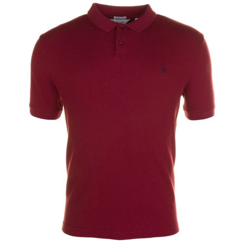 Mens Pomegranate Winston Waffle Front S/s Polo Shirt 61678 by Original Penguin from Hurleys