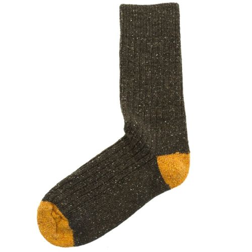 Lifestyle Mens Green & Gold Houghton Socks 64871 by Barbour from Hurleys