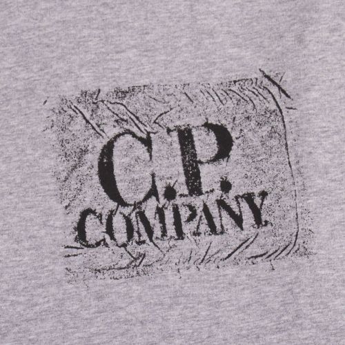 Boys Grey Melange Label Stamp L/s T Shirt 95573 by C.P. Company Undersixteen from Hurleys