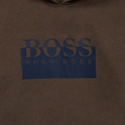 Boys Khaki Split Logo Hoodie 91775 by BOSS from Hurleys