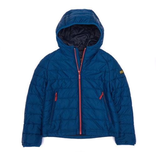 Boys Blue Locking Padded Hooded Coat 31250 by Barbour from Hurleys