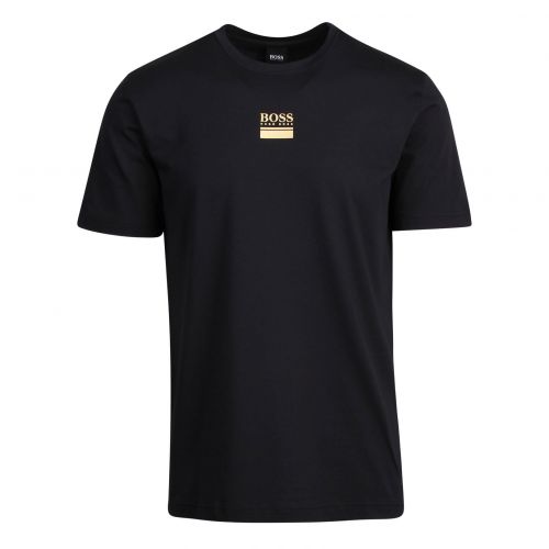 Athleisure Mens Navy/Gold Tee 6 Centre Logo S/s T Shirt 76460 by BOSS from Hurleys