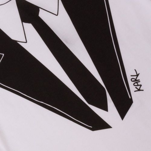 Boys White Tie Print L/s Tee Shirt 65681 by Karl Lagerfeld Kids from Hurleys