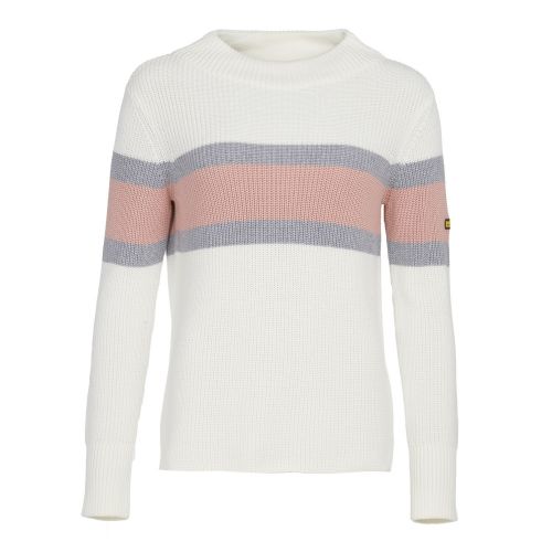 Womens Off White Strike Knitted Jumper 51336 by Barbour International from Hurleys