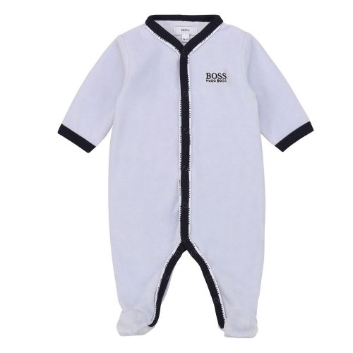 Baby Pale Blue Logo Trim Babygrow 75253 by BOSS from Hurleys