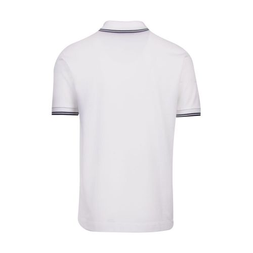 Mens White/Navy Contrast Tipped S/s Polo Shirt 86299 by Lacoste from Hurleys