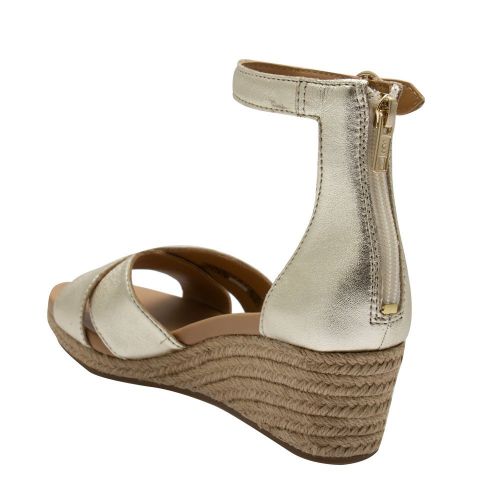 Womens Gold Metallic Eugenia Wedge Sandals 87046 by UGG from Hurleys