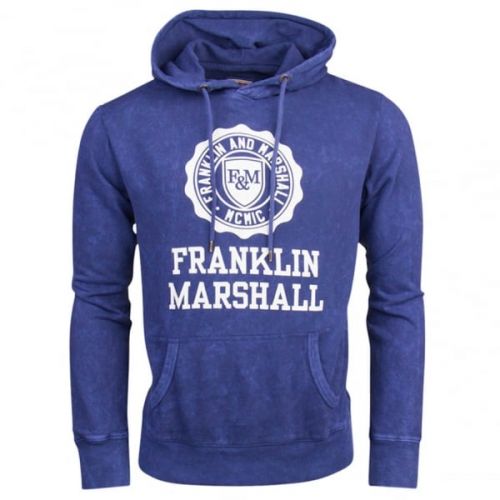 Mens Navy Hooded Sweat Top 16327 by Franklin + Marshall from Hurleys