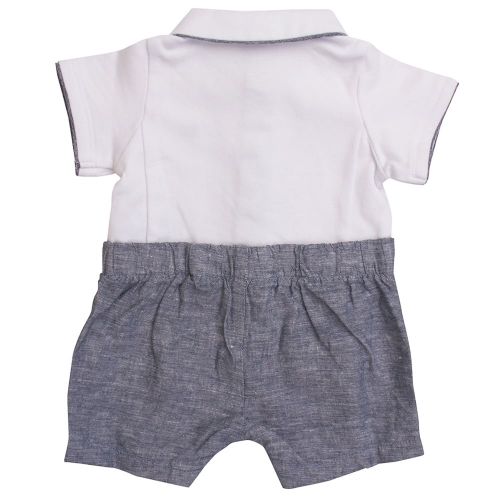 Baby White & Blue Shorts Romper 6428 by Armani Junior from Hurleys