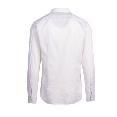 Casual Mens White Magneton_1 Textured L/s Shirt 74447 by BOSS from Hurleys