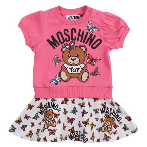 Baby Dark Pink Toy Butterfly T Shirt & Skirt Set 58485 by Moschino from Hurleys