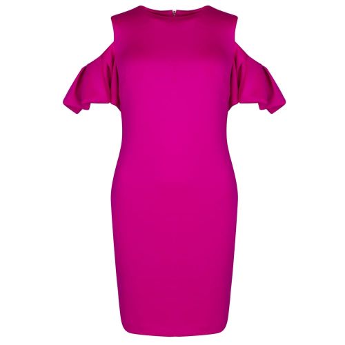 Womens Bright Pink Salnie Cold Shoulder Dress 22782 by Ted Baker from Hurleys