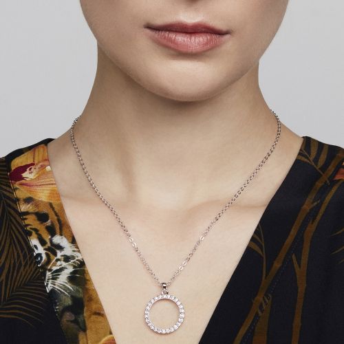 Womens Silver/Crystal Linzzi Luunar Circle Pendant Necklace 43570 by Ted Baker from Hurleys