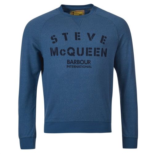 Steve McQueen™ Collection Mens Chambray Blue Stencil Crew Sweat Top 21951 by Barbour Steve McQueen Collection from Hurleys