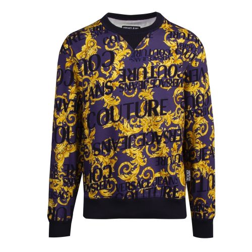Mens Dark Blue Baroque Logo Print Sweat Top 51273 by Versace Jeans Couture from Hurleys