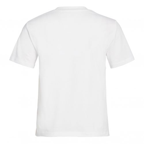 Womens Bright White Satin Bonded Logo S/s T Shirt 85742 by Calvin Klein from Hurleys