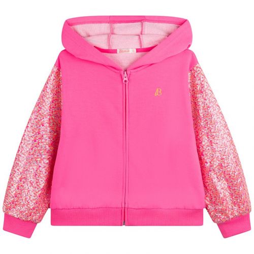 Girls Neon Pink Sequin Hood Zip Sweat 104405 by Billieblush from Hurleys