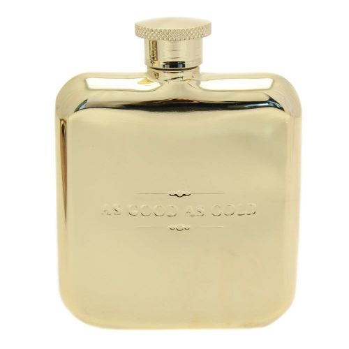 Gold Stainless Steel Hip Flask 67332 by Ted Baker from Hurleys