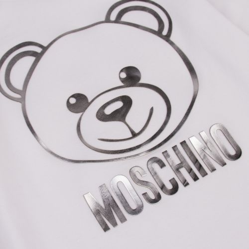 Girls Optical White Metallic Toy L/s T Shirt 47377 by Moschino from Hurleys