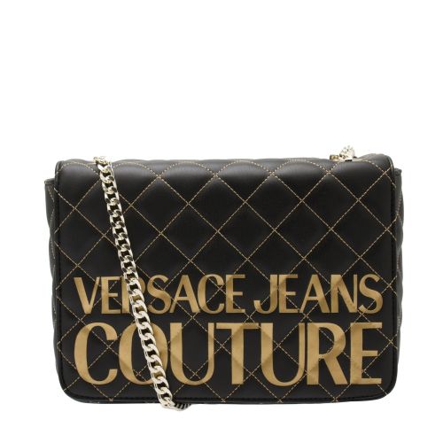 Womens Black Branded Quilted Shoulder Bag 43764 by Versace Jeans Couture from Hurleys