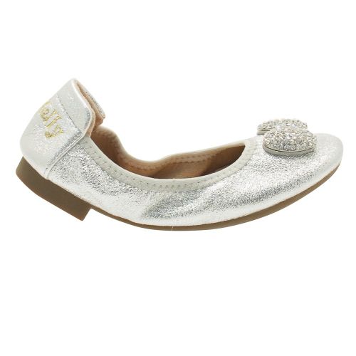 Girls Silver Magiche Bow Shoes (24-35) 9213 by Lelli Kelly from Hurleys