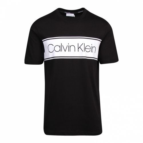 Mens Black Cotton Front Stripe S/s T Shirt 52164 by Calvin Klein from Hurleys