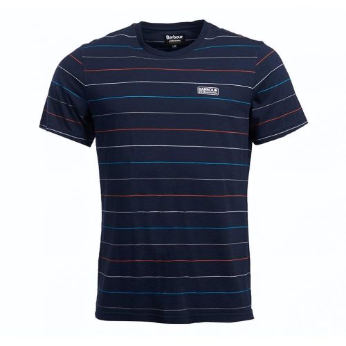 Mens Navy Disc Stripe S/s T Shirt 26439 by Barbour International from Hurleys
