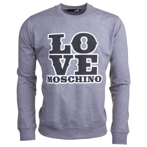 Mens Grey Love Crew Sweat 15612 by Love Moschino from Hurleys