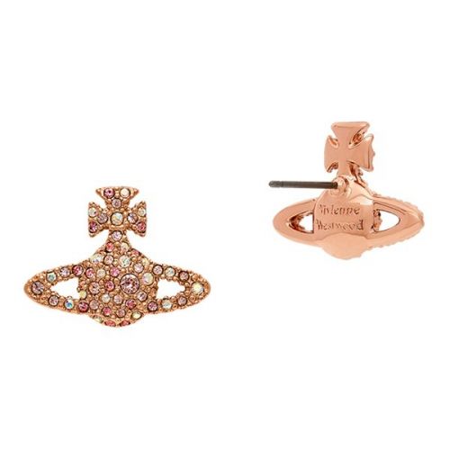 Womens Pink Gold/Light Rose Grace Bas Relief Earrings 108738 by Vivienne Westwood from Hurleys