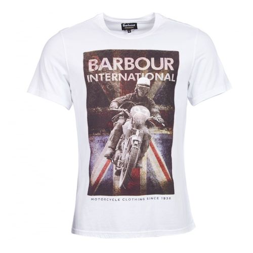 Mens White Shift S/s T Shirt 12284 by Barbour International from Hurleys