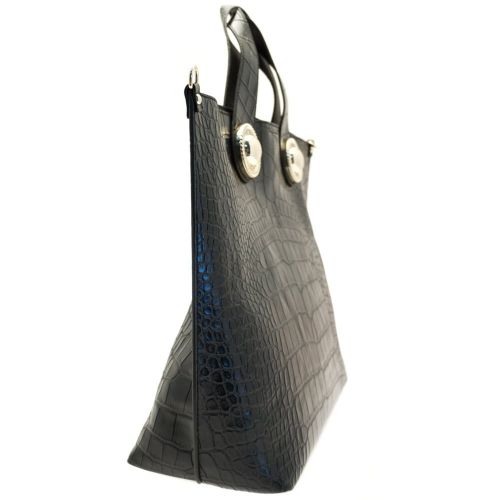 Womens Black Croc Effect Tote Bag & Purse 68089 by Versace Jeans from Hurleys