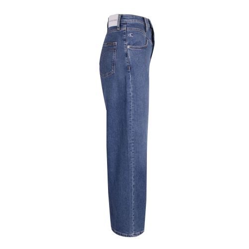 Womens Dark Blue Super High Rise Wide Leg Cropped Jeans 75150 by Calvin Klein from Hurleys