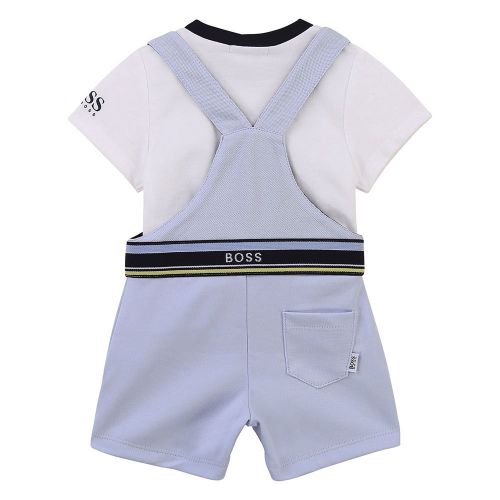 Baby Pale Blue Top & Dungaree Gift Set 87007 by BOSS from Hurleys