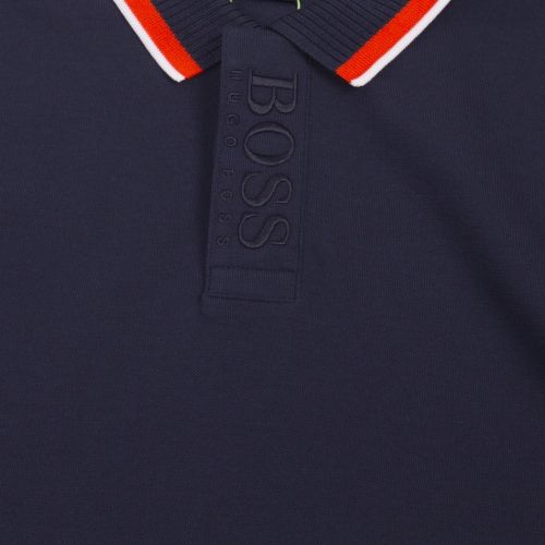 Athleisure Mens Navy Paddy 4 Trim Regular Fit S/s Polo Shirt 55020 by BOSS from Hurleys