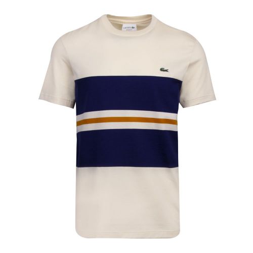 Mens Natural Retro Stripe S/s T Shirt 86311 by Lacoste from Hurleys