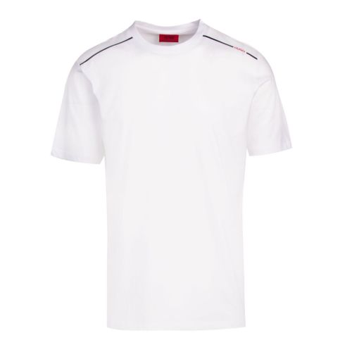 HUGO Mens White Dyrtid Logo Shoulder S/s T Shirt 74158 by HUGO from Hurleys