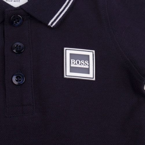 Toddler Navy Tipped Badge S/s Polo Shirt 90297 by BOSS from Hurleys
