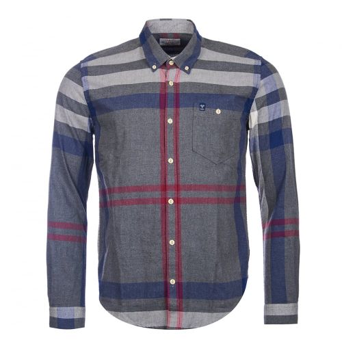 Heritage Mens Grey Marl Alfie Check Slim Fit L/s Shirt 11963 by Barbour from Hurleys