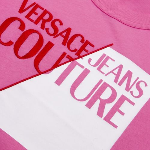 Womens Light Pink Logo Box S/s T Shirt 55207 by Versace Jeans Couture from Hurleys