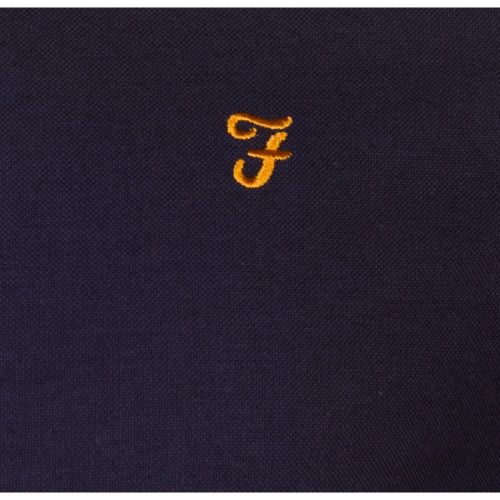 Mens Navy Brewer Grandad Slim Fit L/s Shirt 63632 by Farah from Hurleys