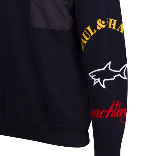 Mens Navy Printed Logo Arm Sweat Top 92320 by Paul And Shark from Hurleys